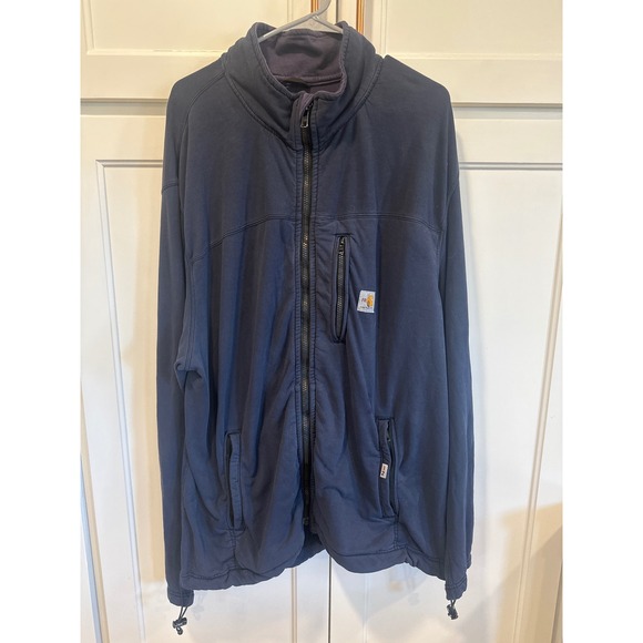 Carhartt FR Flame Resistant Full Zip Jacket Navy Blue HRC 2 Mens 2XL Workwear